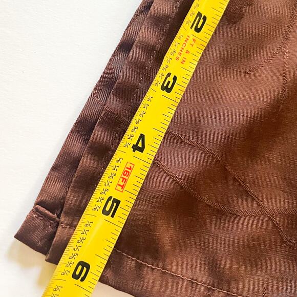 W CATO Button Up Short Sleeve Brown Floral w Shoulder Pads 26/28 W RN 37080 - Picture 9 of 12